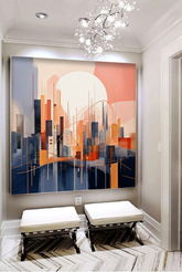 Sun Over Concrete Dreams - Original Oil Painting