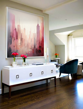 Crimson Skyline β Urban Dreams at Dusk