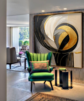 “Golden Pulse” – Abstract Luxury Oil Painting on Canvas