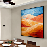 Golden Horizon — Original Handmade Desert Oil Painting on Canvas