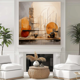 Golden Balance – Modern Abstract Geometry in Warm Earth Tones